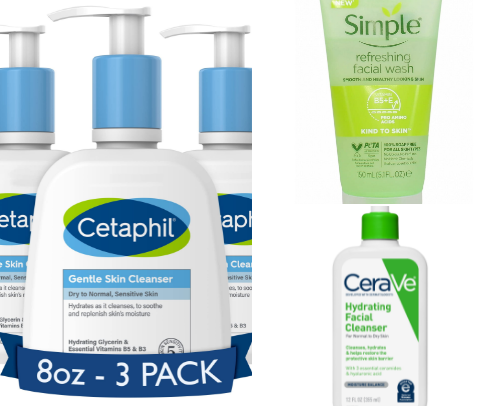gentle facial cleansers under $10 for all skin types ! 🫧 cover photo collage