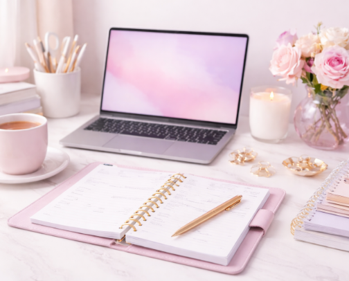 Organized Office Bliss for WFH Mom's cover photo collage