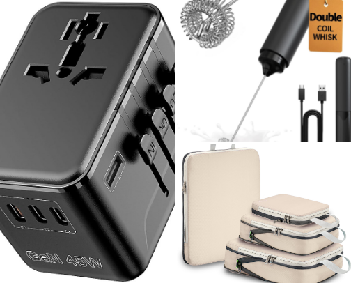 My Favorite Travel Essentials for Comfortable, Organized Trips cover photo collage