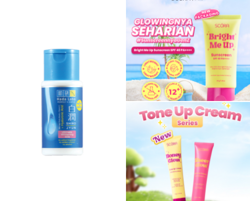Skincare products cover photo collage