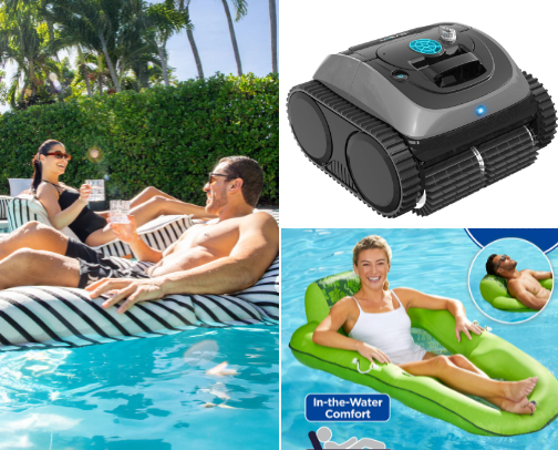 Pool Toys and other essentials cover photo collage