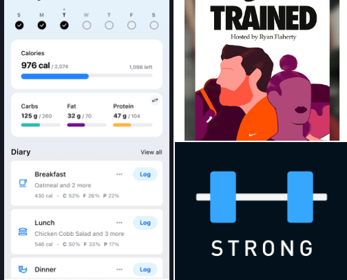 My favourite fitness Apps that I use. cover photo collage