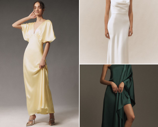 satin dresses that fit you in the right & glamorous way :) cover photo collage