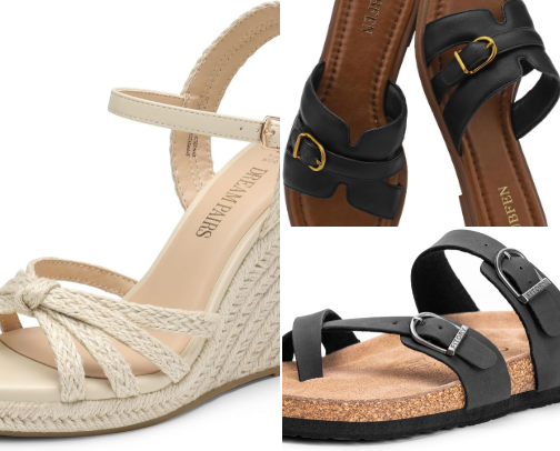 15 Comfortable Spring Sandals from Amazon Under $40 cover photo collage