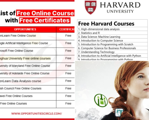 Best places and sites to get free training. Increase your knowledge on different careers. cover photo collage