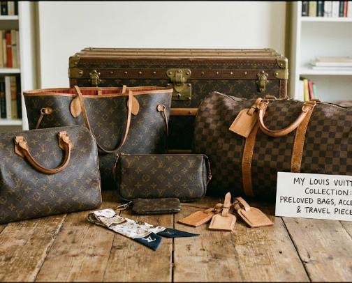 My Louis Vuitton Collection: Preloved Bags, Accessories & Travel Pieces cover photo collage