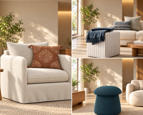 A Living Room With a Softer Landing cover photo collage