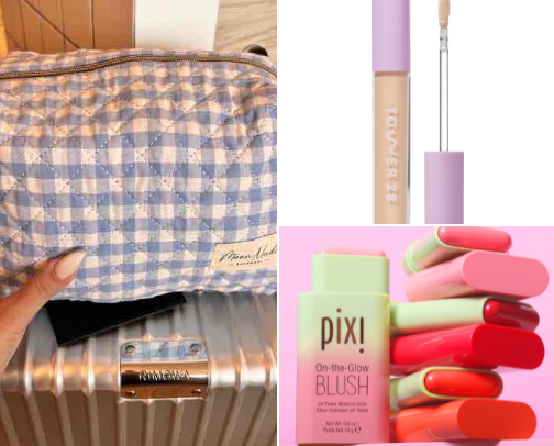 what’s in my makeup bag cover photo collage