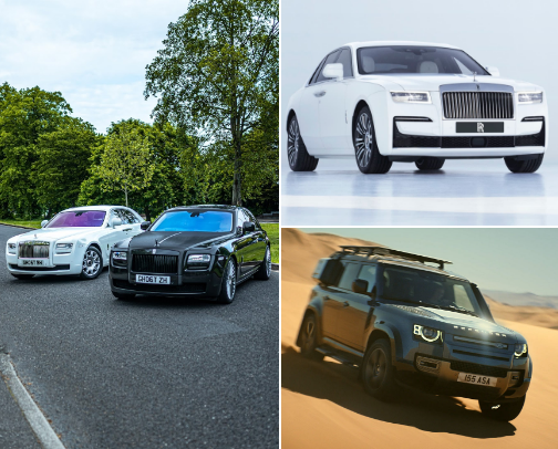 Chauffeurs and cars cover photo collage