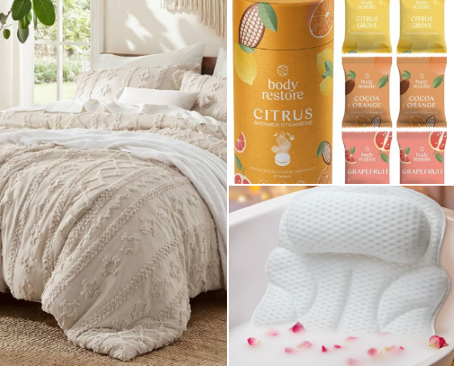 Best Bedding & Cozy Home Finds 2026 | Rest, Sleep & Relaxation Essentials cover photo collage