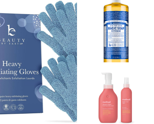 Soft skin shower must haves cover photo collage