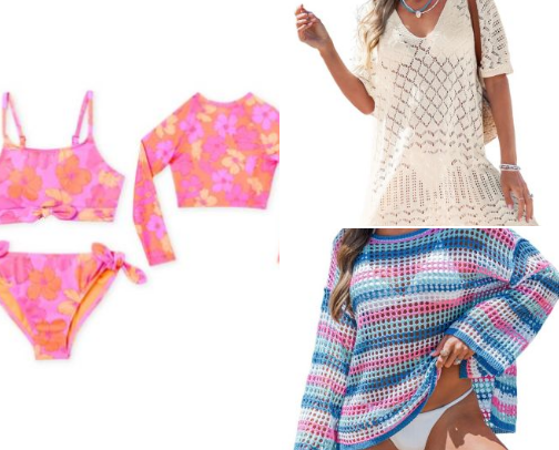 BEACH DAY ESSENTIALS & FLATTERING SWIMWEAR cover photo collage