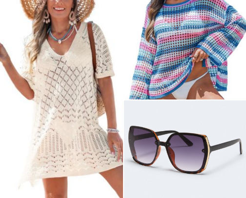 BEACH DAY ESSENTIALS & FLATTERING SWIMWEAR cover photo collage