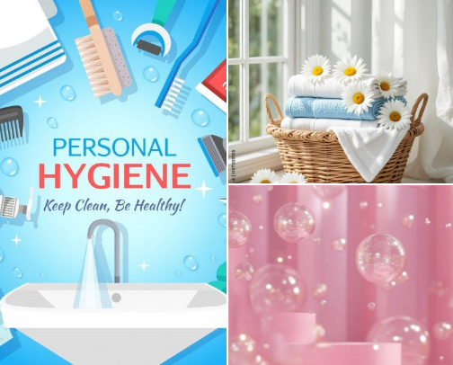 Body wash,  lotion , etc cover photo collage