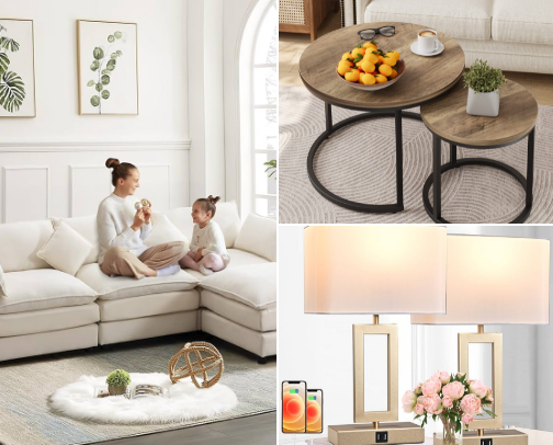 Amazon Home Furniture: Lounge area cover photo collage
