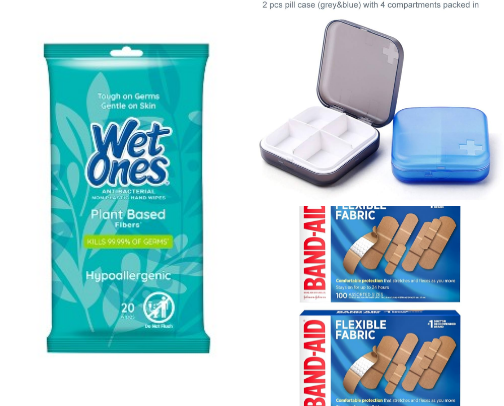 Travel "Emergency Kit:" Meds, First Aid, and Personal Hygiene Essentials cover photo collage