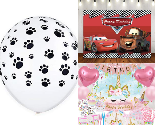 Our favorite birthday party decorations for kids from Amazon cover photo collage