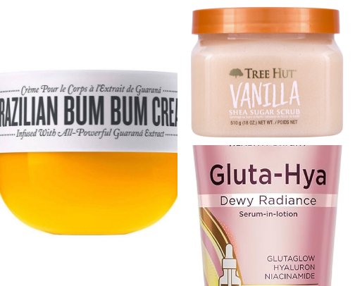 Summer body care products cover photo collage