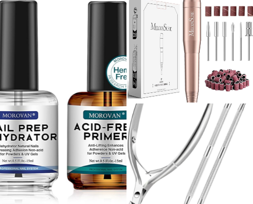 We got the nail salon at HOMEEEE BABYYY 😆💅🏾| DIY Press-On Nails at Home cover photo collage