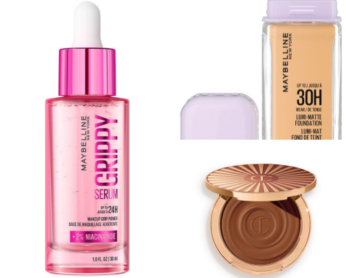 Acne safe makeup products cover photo collage