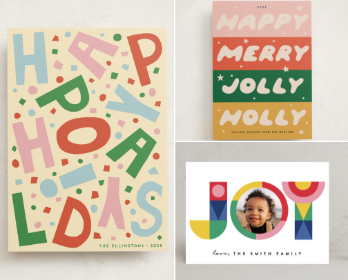 Holiday Card Trend: Bold Typography cover photo collage