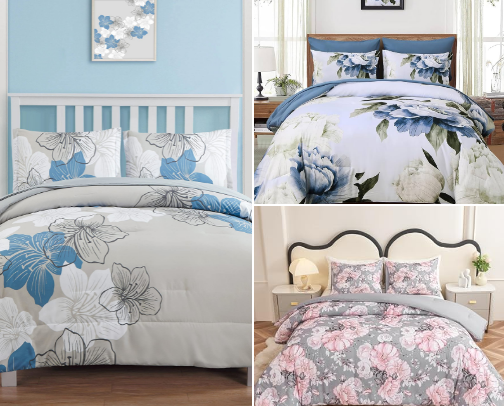 Cozy floral bed in a bag sets cover photo collage
