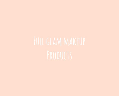Full glam makeup products cover photo collage