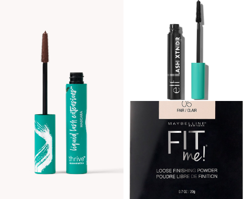 Simple makeup routine products 💋 cover photo collage