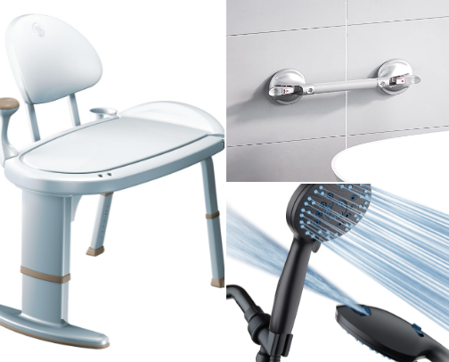 Stylish, Supportive Ways to Make Showering Easier cover photo collage