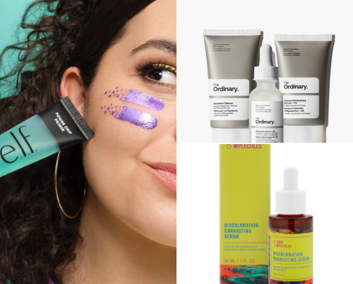Skincare products cover photo collage