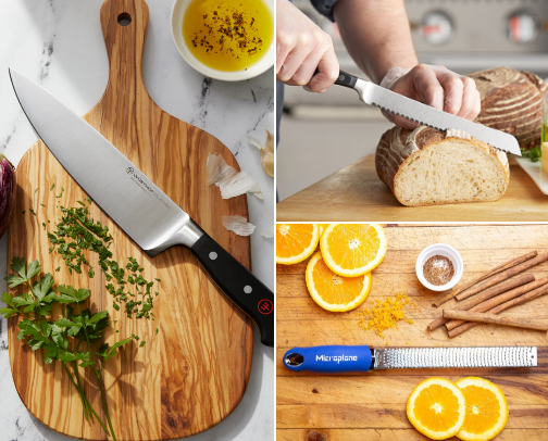 Chef Essential: Chopping, Prepping,& Cutting Tools for Skill Level cover photo collage