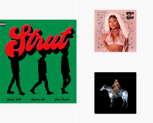 Songs you’ll find in my workout playlists on Apple Music cover photo collage