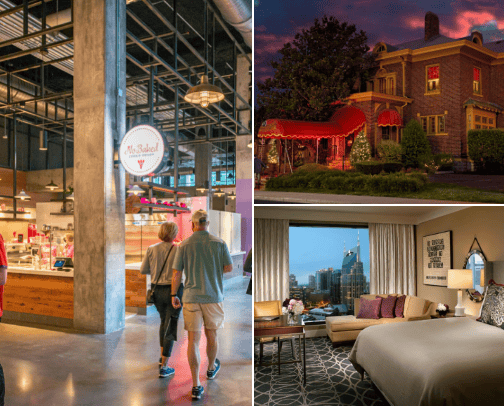 Nashville tennessee stuff to do and to eat at. cover photo collage