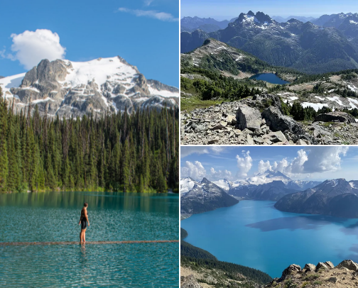 Hikes in British columbia cover photo collage