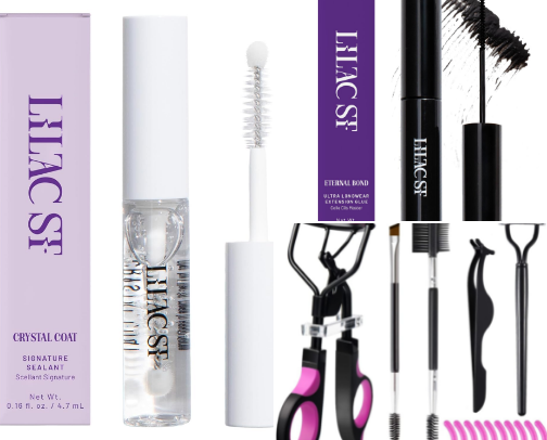 Everything I use to 
refresh my lashes at home cover photo collage
