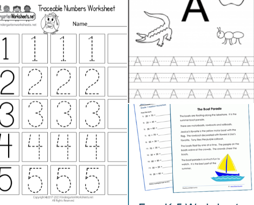 Worksheet for kids cover photo collage