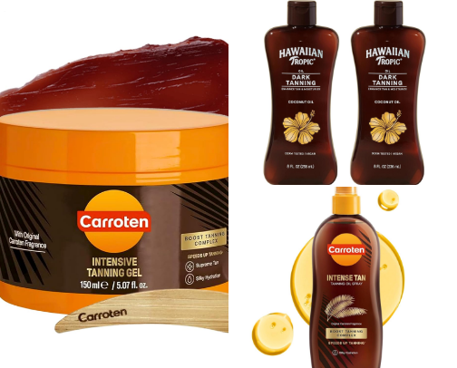 tanning essentials cover photo collage