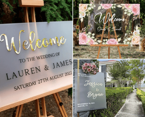 Wedding Welcome Sign cover photo collage