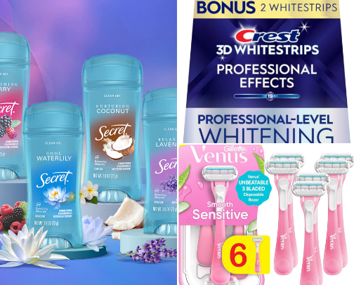 hygiene and self-care products cover photo collage
