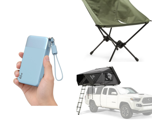My exact camping set up for a cozy mountain night cover photo collage
