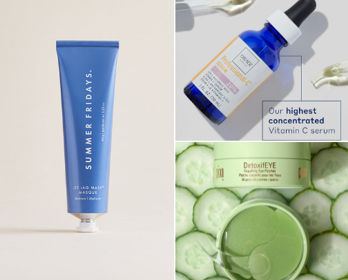 the skincare i SWEAR by. cover photo collage