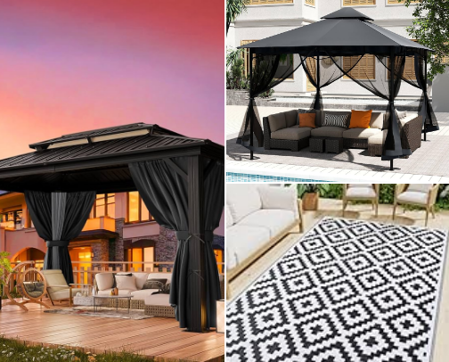 Backyard Bungalow-Lighting, Furniture, & Outdoor Decor 
🌚⛺️🪩💫🌴 cover photo collage