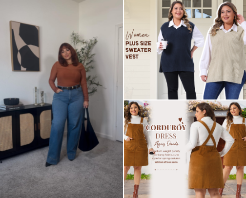 🍂 Cozy & Confident: Fall Layers for Plus-Size Women cover photo collage