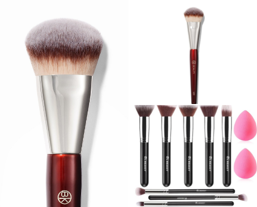 Beauty brushes and tools cover photo collage