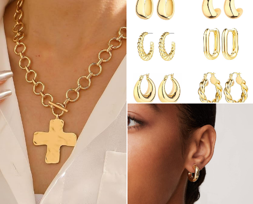 The BEST gold jewelry on Amazon cover photo collage