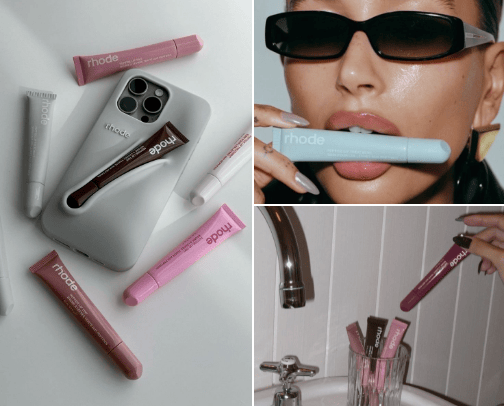 rhode lip products cover photo collage