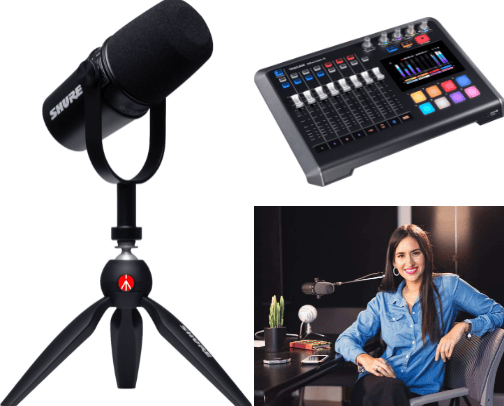 Best equipment to use to start a podcast cover photo collage