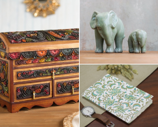The NOVICA Artisan Home Decor Edit: 15 Handcrafted Trays, Sculptures & Table Pieces Worth Gifting cover photo collage