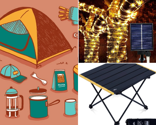 Essential things for camping cover photo collage