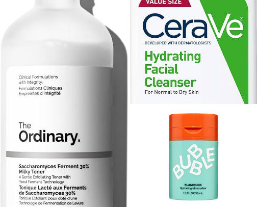 Skincare for combo skin/ acne prone skin cover photo collage